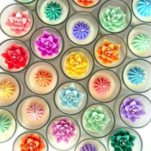 flower tea light candle (set of 30)